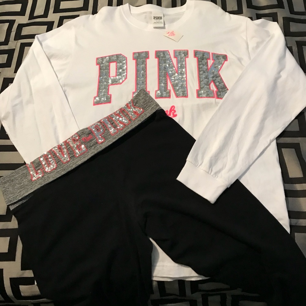 SOLD Victoria Secret Pink Bling Legging Set - Picture 1 of 5